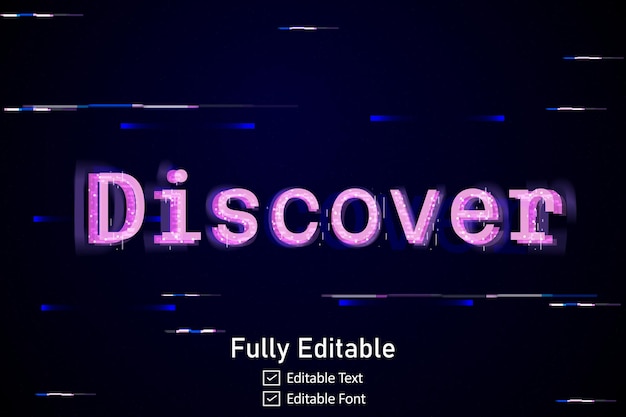 Futuristic Glitch text effect for video game text for editable cyberpunk glitch text effect