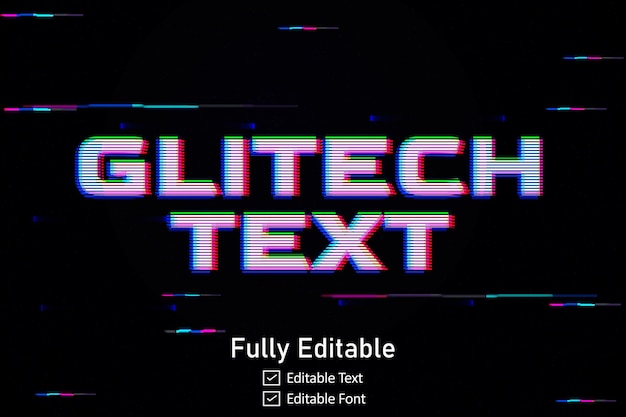 フューチュリスティック・グリッチ・テキスト・エフェクト (Futuristic Glitch Text Effect) はビデオゲームのテキストに使用される編集可能なサイバーパンクのグリッチテキスト効果である
