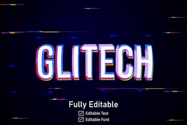 Vector futuristic glitch text effect for video game text for editable cyberpunk glitch text effect