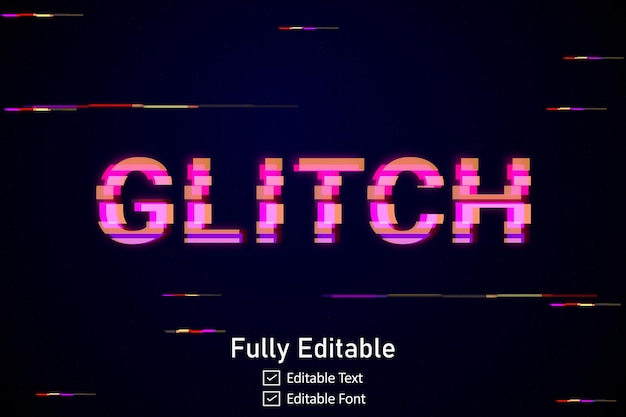 フューチュリスティック・グリッチ・テキスト・エフェクト (Futuristic Glitch Text Effect) はビデオゲームのテキストに使用される編集可能なサイバーパンクのグリッチテキスト効果である