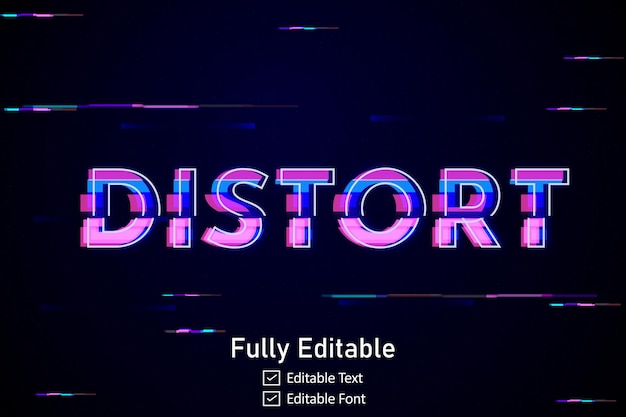 Futuristic glitch text effect for video game text for editable cyberpunk vhs text effect