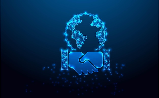 Futuristic Global Network Icon Digitale Aarde Symbool Neon Wereld Data Cyber Technologie AI Connectiviteit