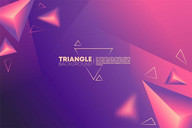 Vector futuristic gradient background with triangle ornament