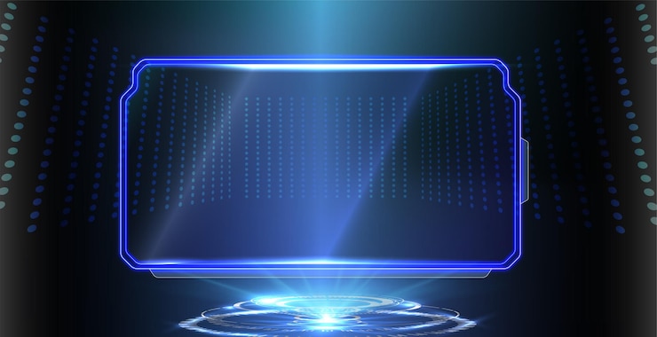 Vector futuristic graphic card with dual cooling fans illuminated red accents on dark background perfect