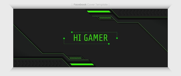 Vector futuristic green and black gaming cover design template
