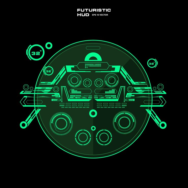 Vector futuristic green virtual graphic touch user interface