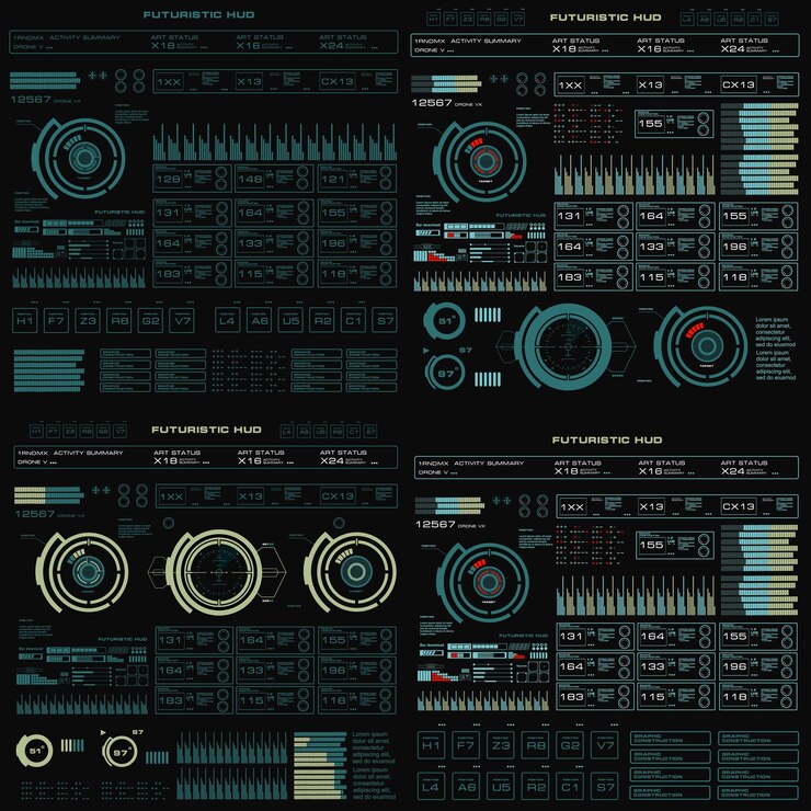 Vector futuristic green virtual graphic touch user interface