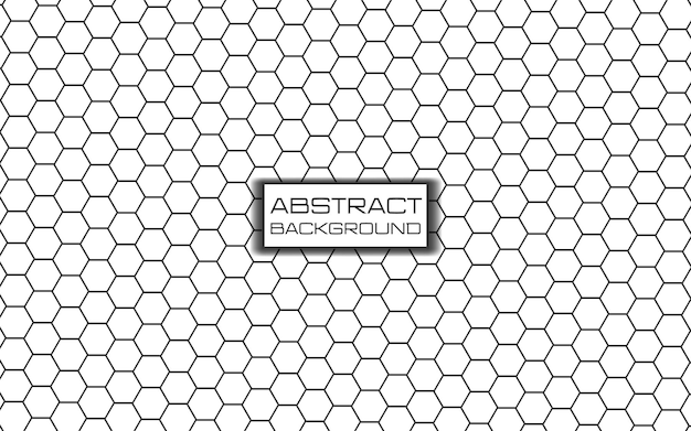 Futuristic hexagon pattern made of lines and a triangle on a white background