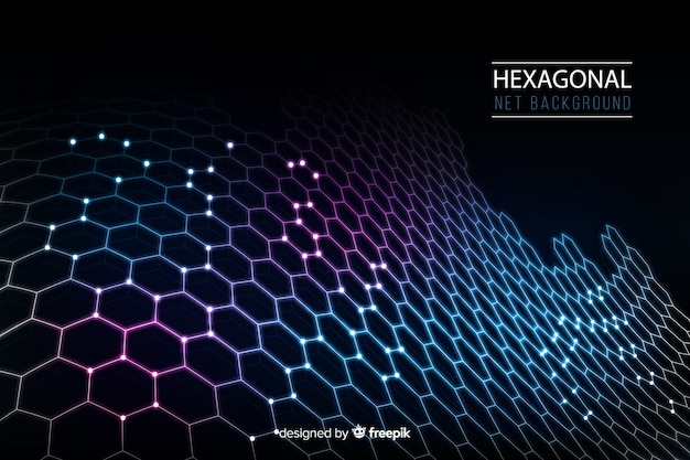 Vector futuristic hexagonal net background