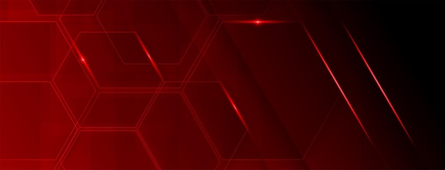 Futuristic hexagonal red motion Abstract presentation template isolated vector