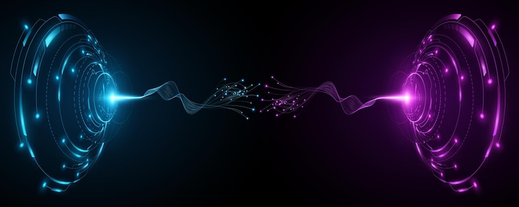 Vector futuristic hud circles with glowing neural connectors into cyberspace big data analysis digital scifi element ui and gui design technology background vector illustration eps 10