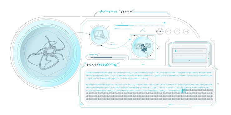 Vector futuristic hud design of scifi data