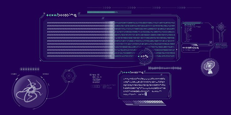 Vector futuristic hud design of scifi data