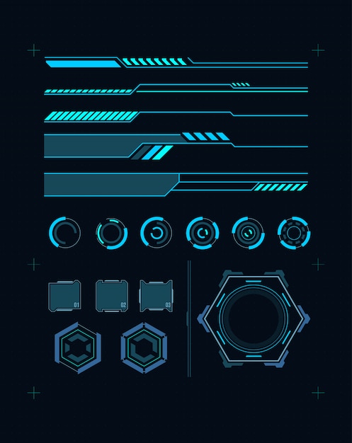Vector futuristic hud element interface. virtual graphic touch user interface