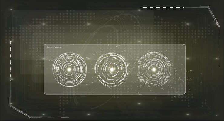 Vector futuristic hud elements with digital data display