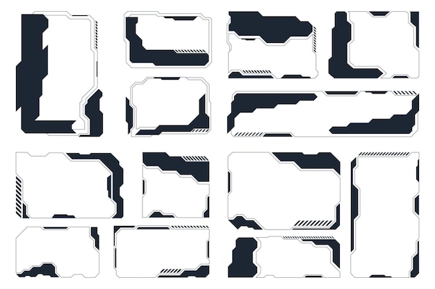 Futuristic HUD Interface Frames Pack SciFi Digital UI Panel Elements for Gaming and Tech Design