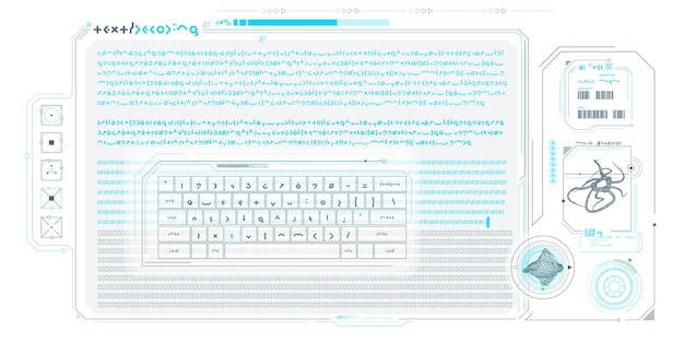 Futuristic hud interface for processing server data