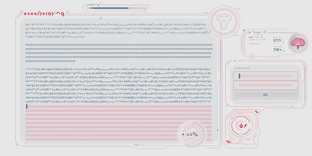 Futuristic hud interface for processing server data