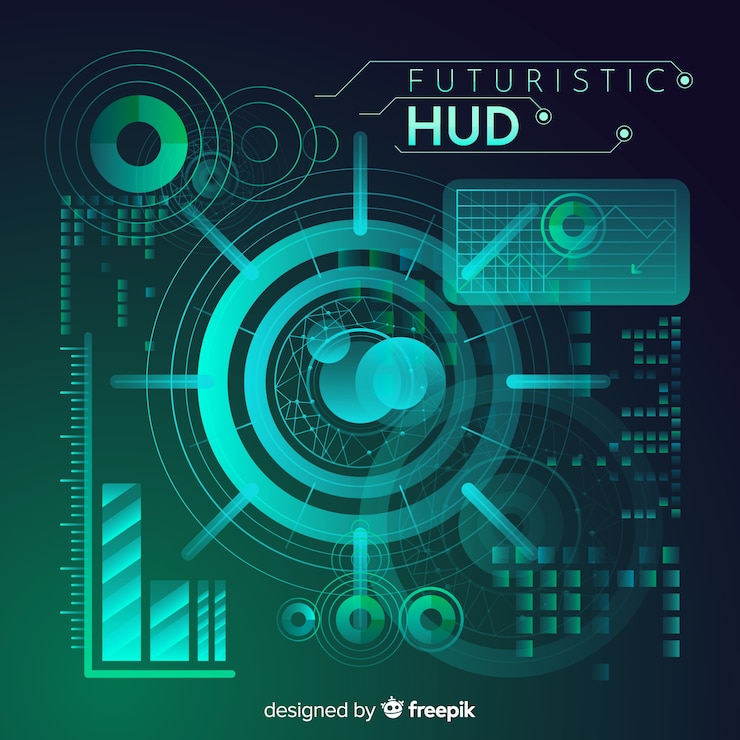 Vector futuristic hud interface with gradient style