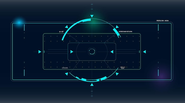 Interfaccia radar hud futuristica