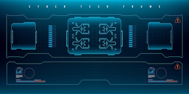 Футуристический набор hud рамка футуристического виртуального экрана кибертехнологическая рамка