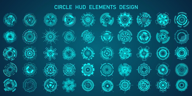 Футуристический hud-стиль с подсветкой заголовков, информационных панелей и современных шаблонов макетов цифровых информационных фреймов.