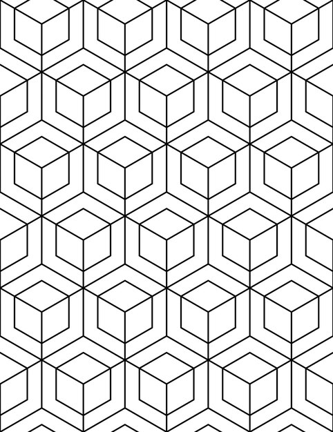 Futuristic illusive abstract geometric seamless pattern with cubes. Vector stylized texture.
