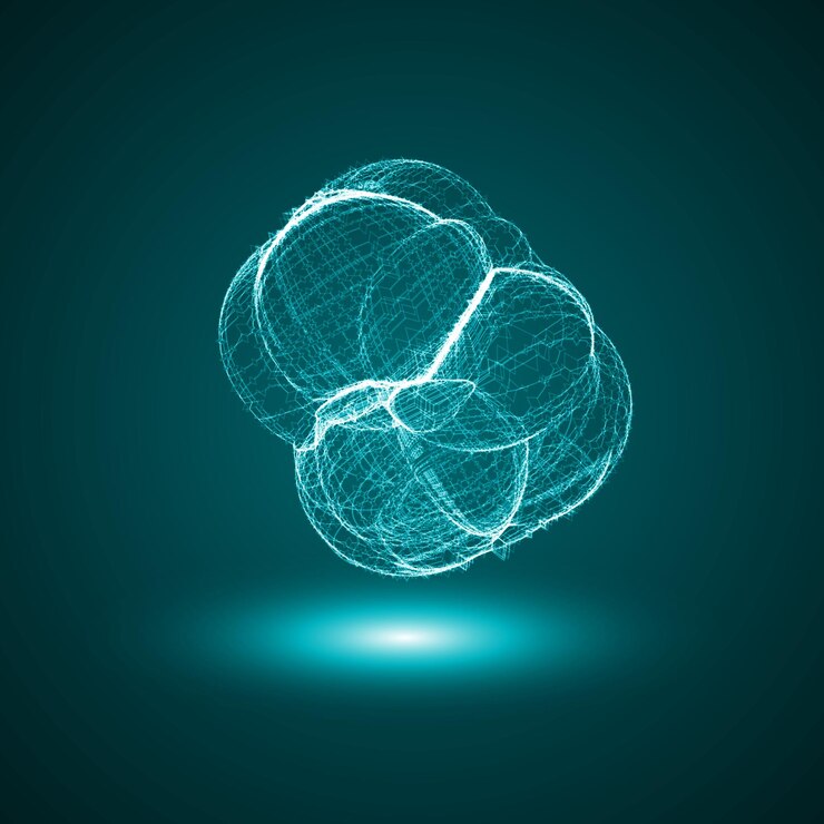 Vector futuristic illustration conceptual virus abstract shape
