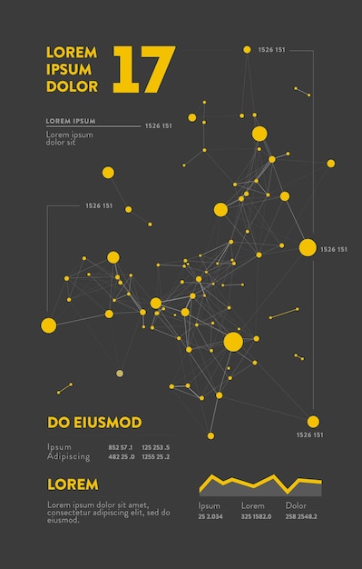 Infografica futuristica. estetica dell'informazione. visualizzazione grafica di thread di dati complessi. grafico dati astratto.