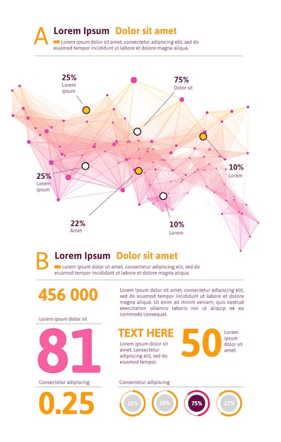 Vettore infografica futuristica. estetica dell'informazione. visualizzazione grafica di thread di dati complessi. grafico dati astratto.