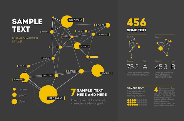 Infografica futuristica. progettazione estetica delle informazioni. visualizzazione grafica di thread di dati complessi. grafico dati astratti. illustrazione vettoriale