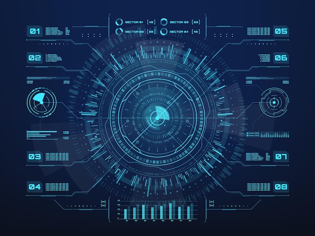 Futuristic infographics of HUD ui interface