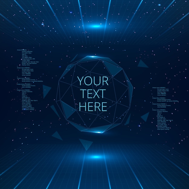 Futuristic interface with vector sphere with triangles