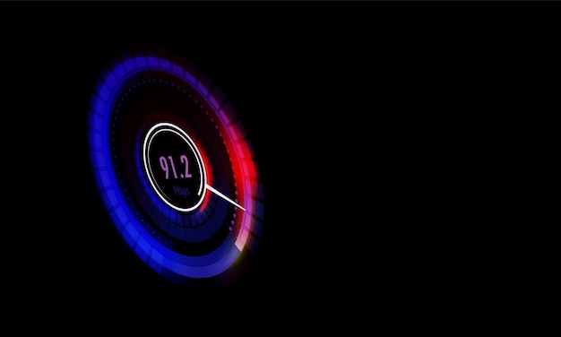 futuristic internet speed meter dial web connection network or information download speed vector indicator internet bandwidth wifi signal strength test app display web speed vector design