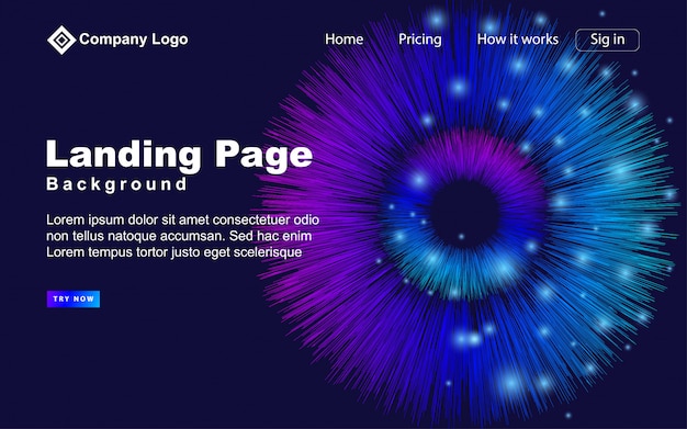 Vector futuristic landing page background