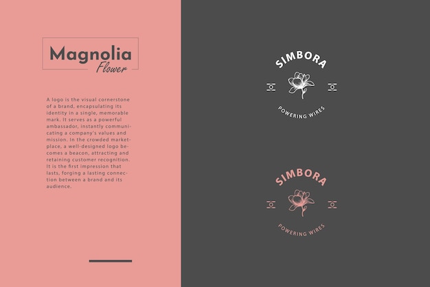 Futuristic Magnolia flower Branding classic style