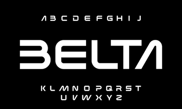 Futuristic modern font alphabetical vector set