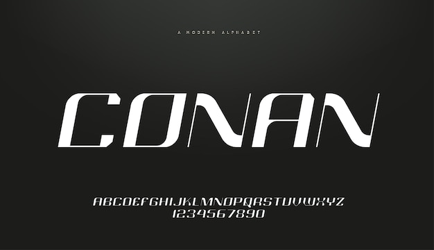 futuristic modern technology. modern alphabet fonts