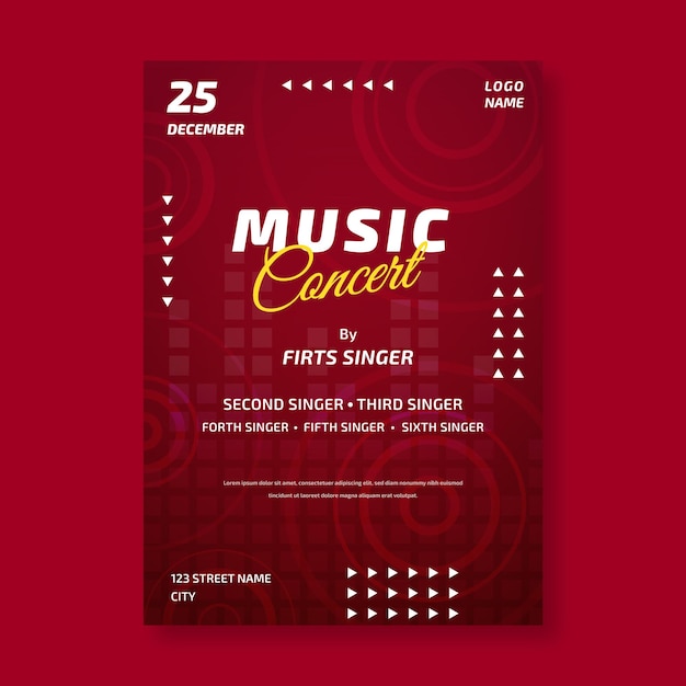 Vector futuristic music festival flyer template design