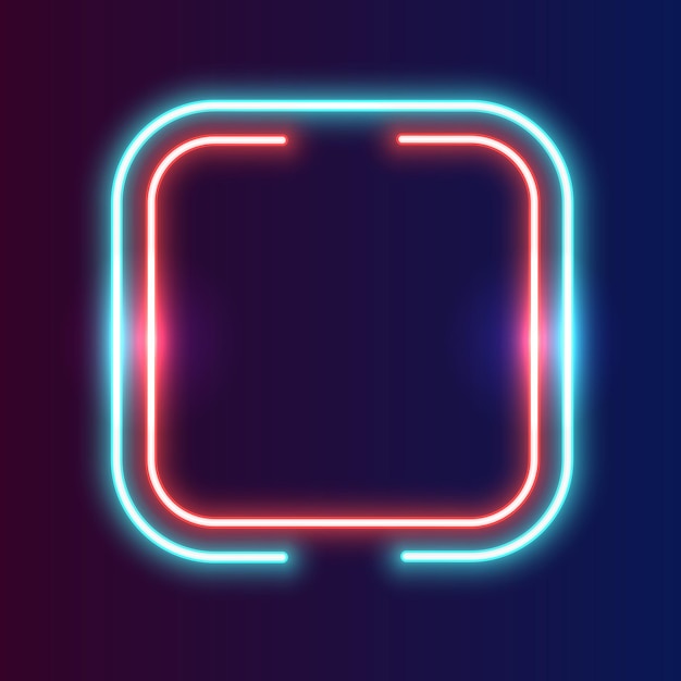 Futuristic neon frame border neon glowing background