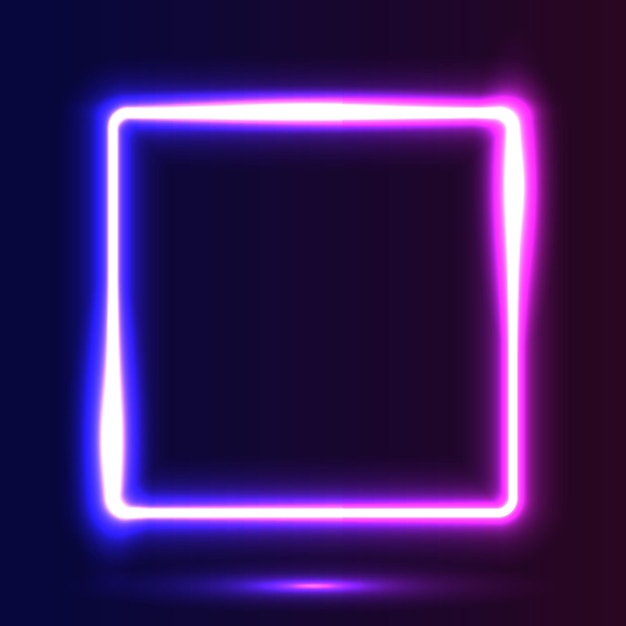 Futuristic Neon frame border Purple and blue neon glowing background