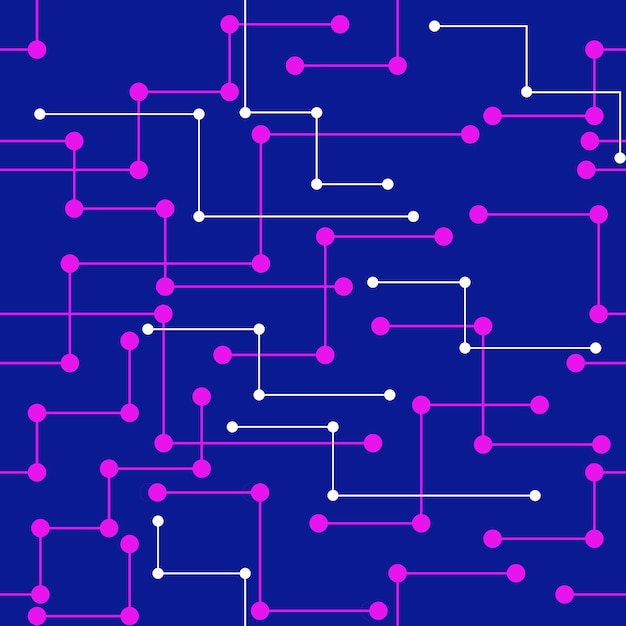 Футуристические сетевые технологии бесшовный фон Синие цвета Оберточная бумага Текстиль