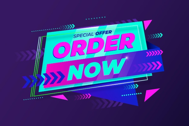 Vector futuristic order now banner