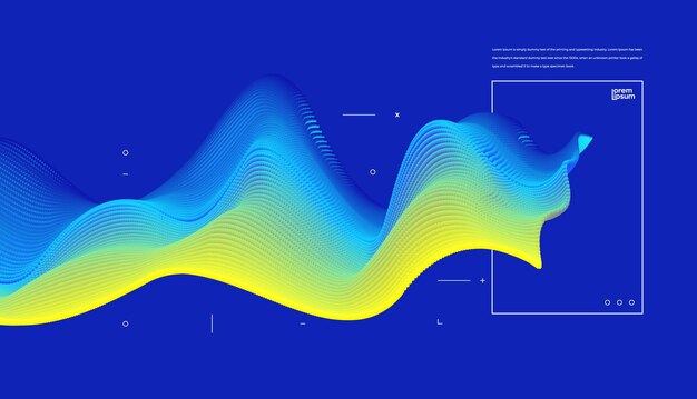 Fondo futuristico dell'onda della particella con l'elemento concettuale