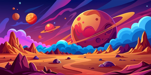 Futuristic planet background design