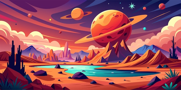 Vector futuristic planet background design