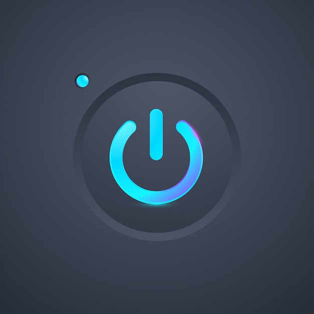 Futuristic power icon button