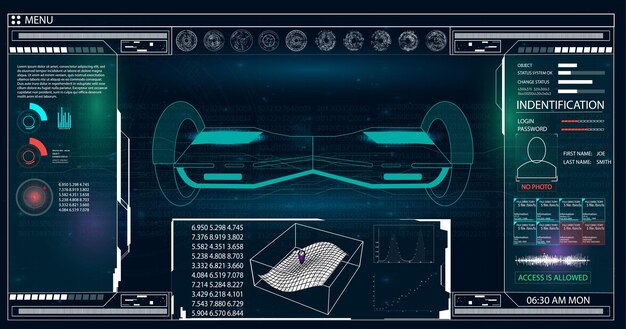 Vector futuristic radar visualization hub