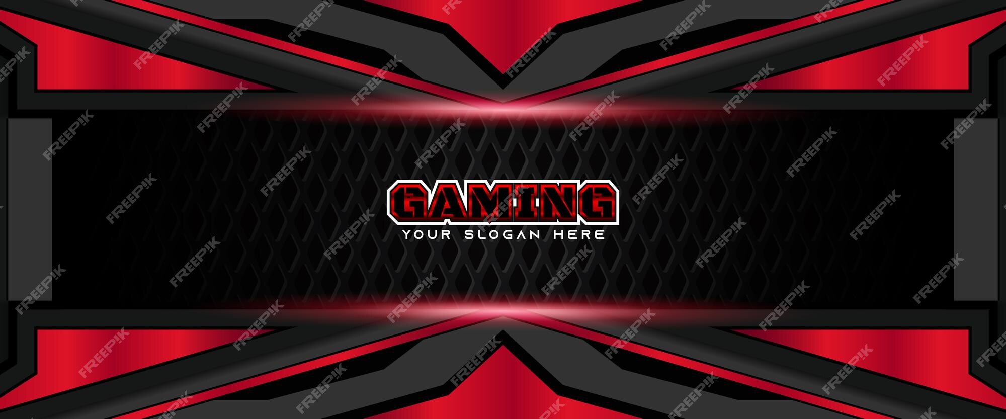 Red and Black Dark Gamer Sports  Banner - Templates by Canva