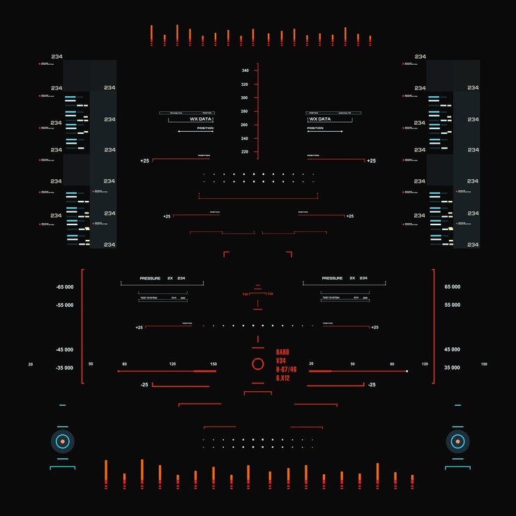 Vector futuristic red virtual graphic touch user interface